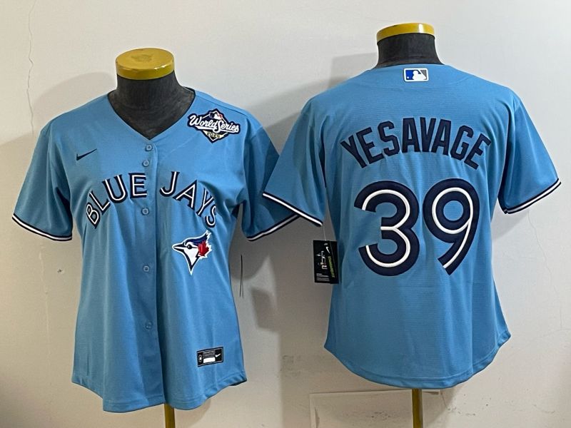 Women 2025 Toronto Blue Jays #39 Yesavage Light blue Game Nike MLB Jersey style 004